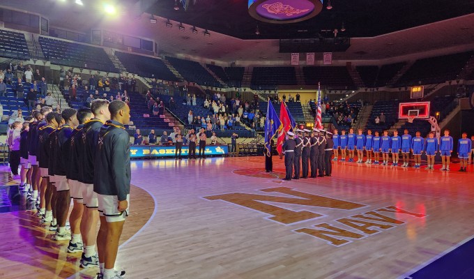 Navy and Air Force Battle In A Rivalry Game At Alumni&nbsp;Hall
